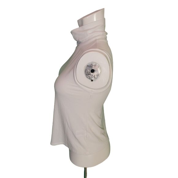 Theory Wendel White Sleeveless Turtleneck Top in Jersey Rib Knit Viscose
Sz L - Picture 8 of 11